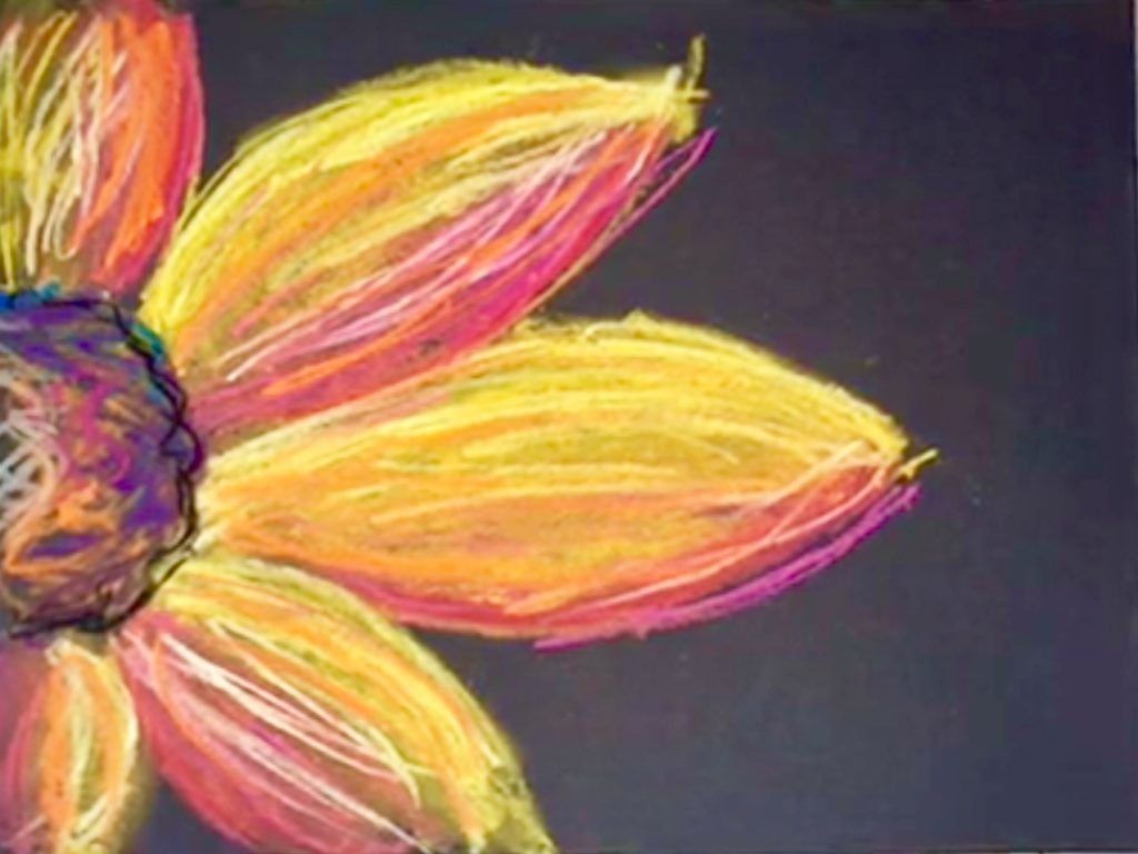 Chalk Pastel Sunflower - Maureen Marks Art