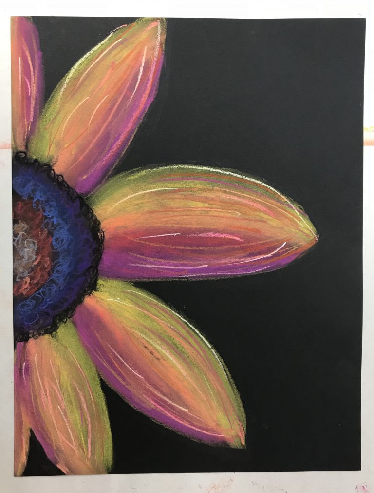 Chalk Pastel Sunflower - Maureen Marks Art