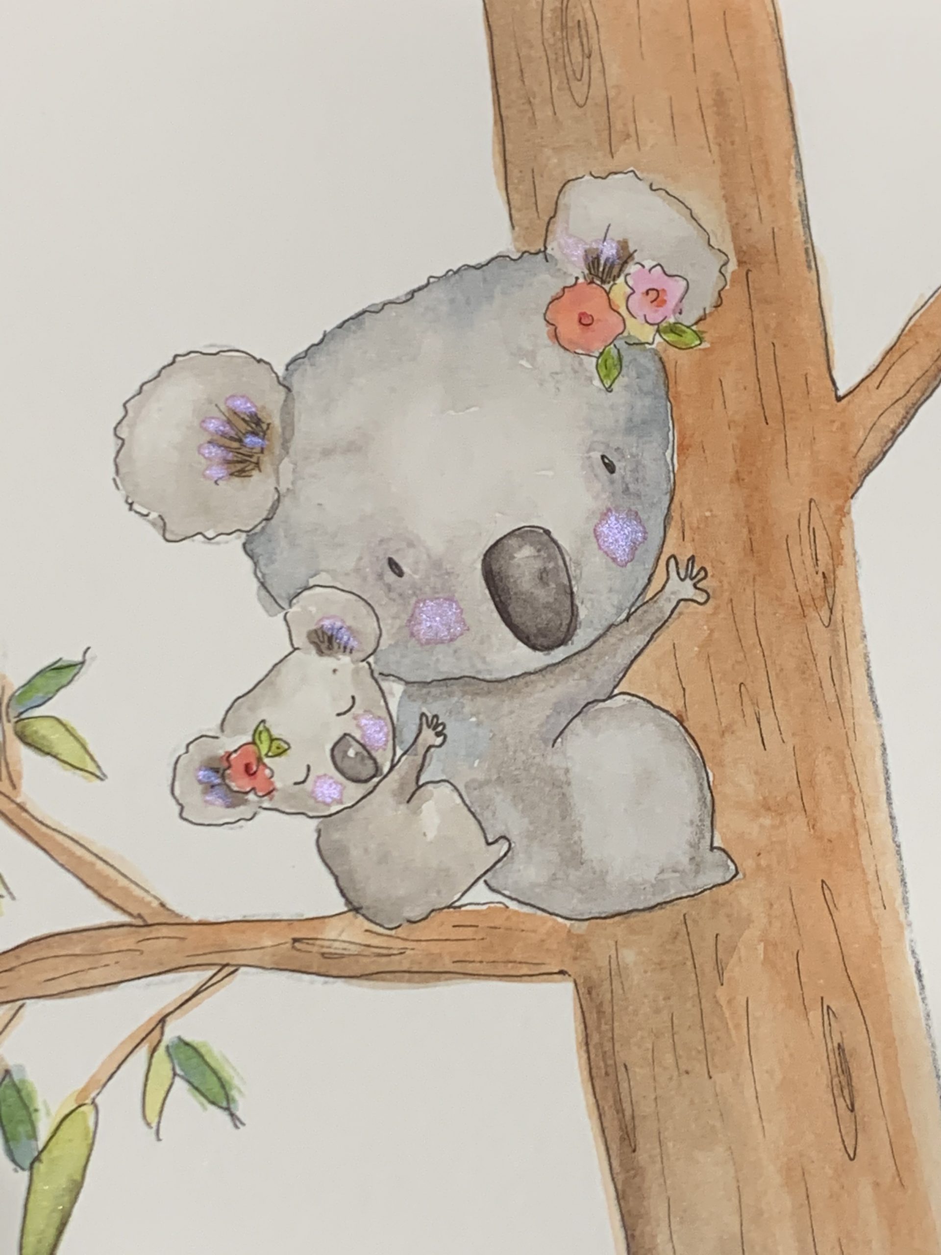 Koala Love Watercolor Maureen Marks Art